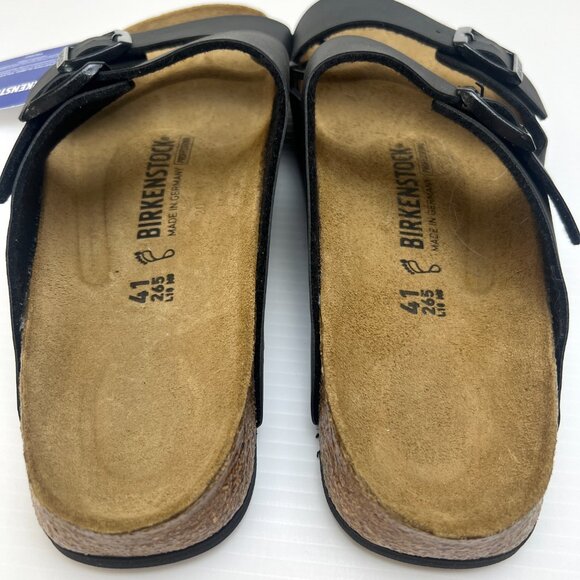 Sz 41 / W10 M8- NWT Birkenstock Arizona PROF Regular Fit Birko-Flor Sandal Black - Picture 10 of 15